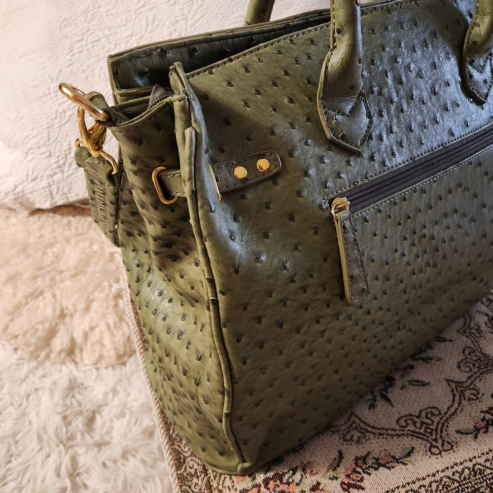 Large Elegant Green Tote bag - Picture 3 of 7